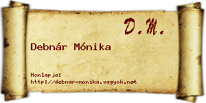 Debnár Mónika névjegykártya